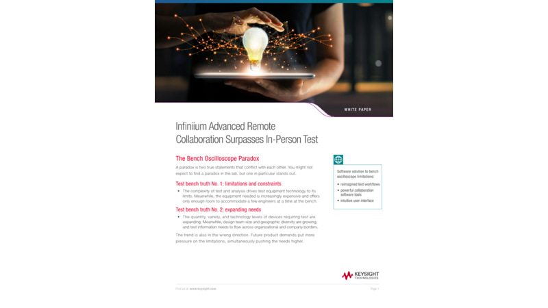 Infiniium Advanced Remote Collaboration Surpasses In-Person Test